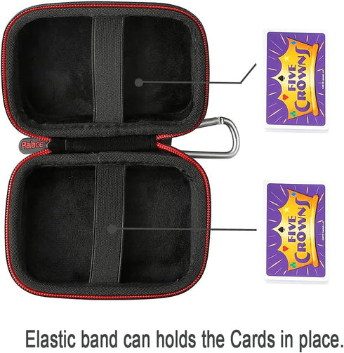 RAIACE Hard Travel Carrying Case for Set Enterprises Five Crowns Card Games, Protective Storage Bag, Black