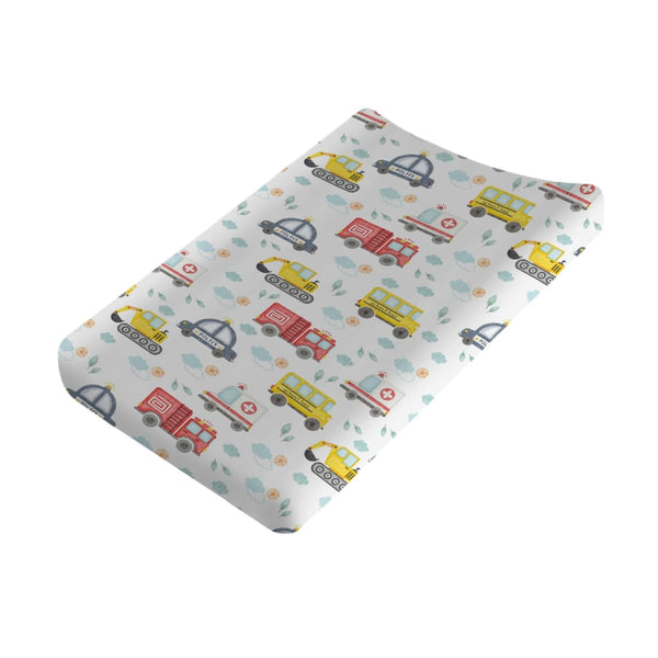 Watercolor Cars Changing Pad Covers, Cute Transport Vehicle Diaper Change Pad Sheets for Girls or Boys
