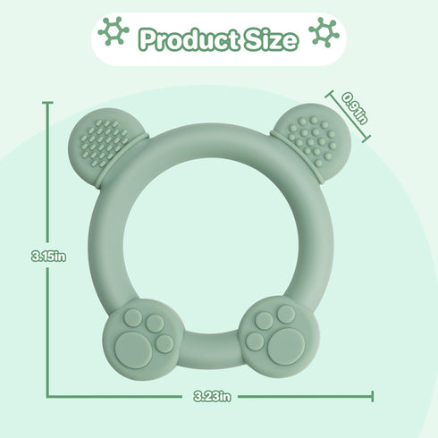 3 Pack 0-24 Meartchy Baby Teether, Bear-Shaped Silicone Teething Toys for Infants Months, BPA-Free Chew Toys to Soothe