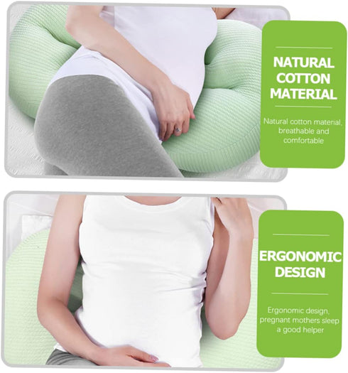 PRETYZOOM U-Shaped Pregnancy Support Pillow - Ergonomic Double Wedge for Comfort