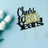 LVEUD Black Font Golden Numbers Cheers to 60 Years Happy Birthday Cake Topper - Wedding, Anniversary, Birthday