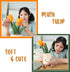 Tulip Plush Toy, 13" Orange Flower Pot Stuffed Plushie Pillow Doll, Soft Fluffy Hugging Cushion - Gift for All Ages
