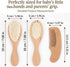 Set 3 Custom Engraved Wooden Baby Hair Brush and Comb - Pieces