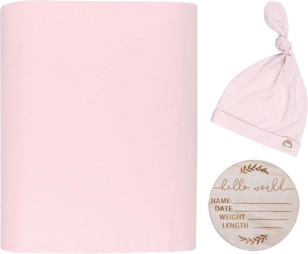 Receiving Blankets Babygirl, Newborn Swaddle Blanket with Newborns Hats for Baby Girls