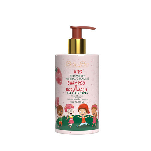 Set 2(10 fl.oz Baby Hair - Strawberry Mineral Kids Hair Conditioner & Shampoo/Body Wash, Sulfate-Free Toddler Hair