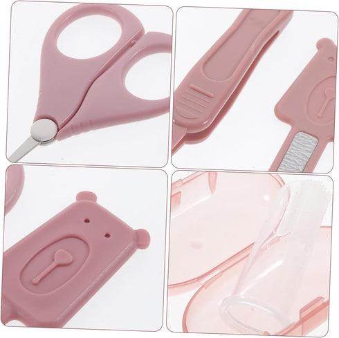 Set Abaodam Newborn Nail Clipper Grooming Kit Scissors Nail File Boy Girl Care Tools for Boy Girl Pink