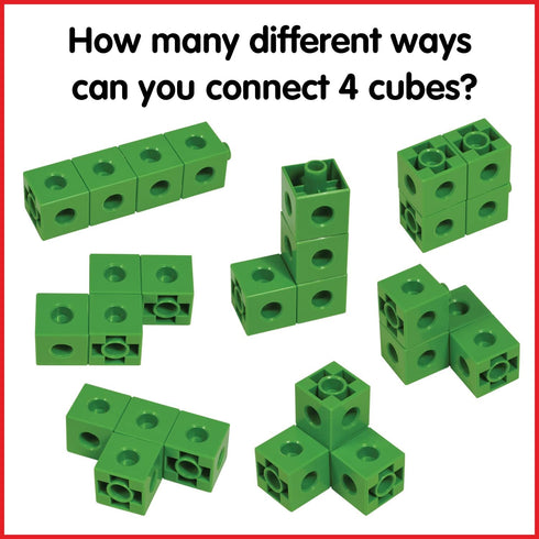 edxeducation Linking Cubes, Set of 100, Connecting and Counting Snap Blocks for Early Math