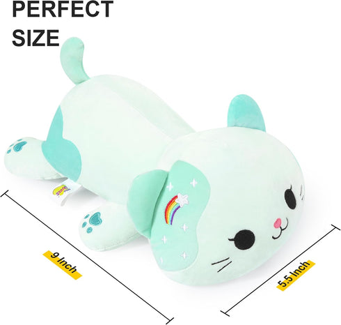 9") Onsoyours Original Rainbow Cat Plush Kitty Plushies Toy Blue Cat Kitten Stuffed Animal Soft Pillow Kawaii Plushie