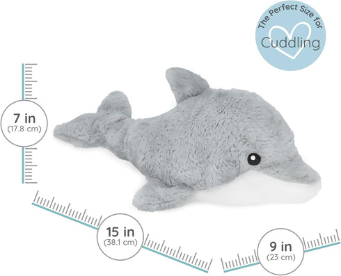 Cozy Dolphin - Microwavable & Weighted Plush Stuffed Animal - Heated Plushie for Warmth - Cute, Soft, Toy for Adults