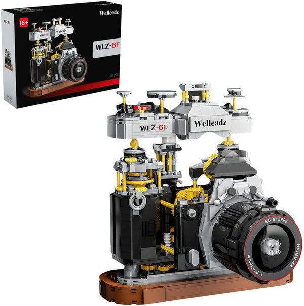 Building Blocks Camera Set, 1027 Pcs WLZ-6F Retro Model, Collectible Old Style Retro Camera Construction Brick Set