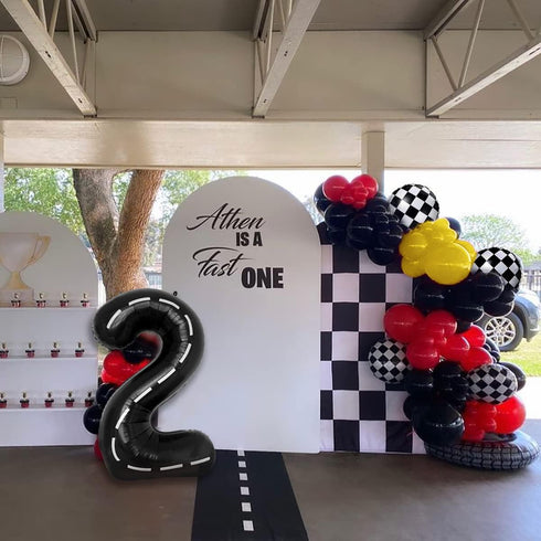 134pcs Balloons Race Car Birthday Party Supplies - Racing Car Theme Decorations, Happy Birthday Racecar Number Balloons