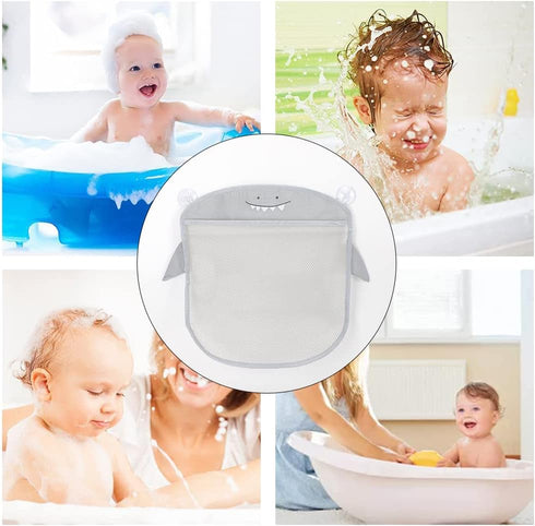 Mesh Bath Toy Storage, Bath Toy Holder and Organizer Bag for Kids & Baby, Compatible with Bath Toy Storage, Shark Design