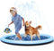VISTOP Non-Slip Splash Pad for Kids and Dogs, Thicken Sprinkler Pool for Summer Fun (67 inch, Blue&Blue)