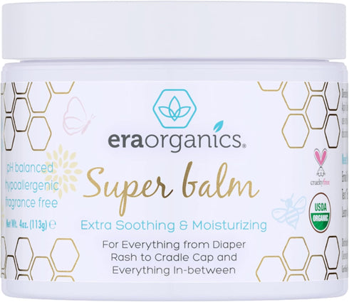 Era Organics Healing Ointment for Babies, USDA Organic Moisturizer, 4oz, Gentle on Sensitive Skin