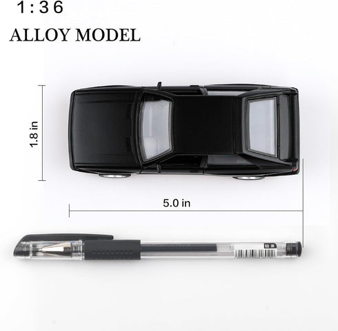 1/36 Scale 1980 Audi Sport Quattro Toy Car, Pull Back Diecast Model Cars, Gifts for Boys and Girls (Matte Black)