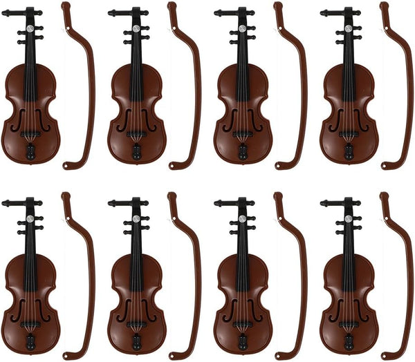 8Pcs 1:12 Dollhouse Violin Miniature Musical Instrument Collection for Doll House Musical Room