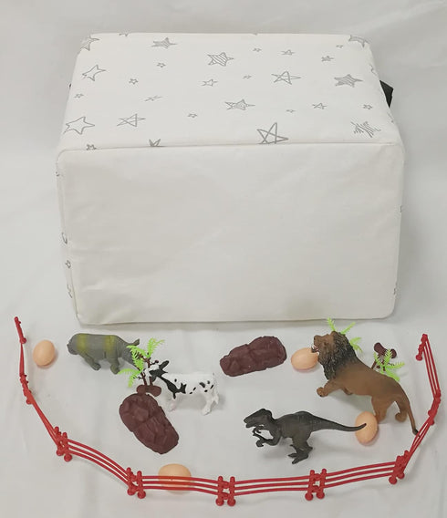 Rectangular Canvas Storage Bin, Waterproof Nursery Hamper with Handles, Gift Basket for Home and Office