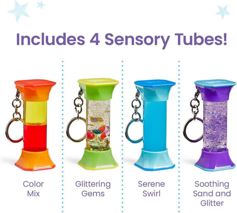 hand2mind Soothing Swirlers Sensory Tubes, Mini Fidget Keychains, Anxiety Relief Items, Calming Toys for Kids, Calm