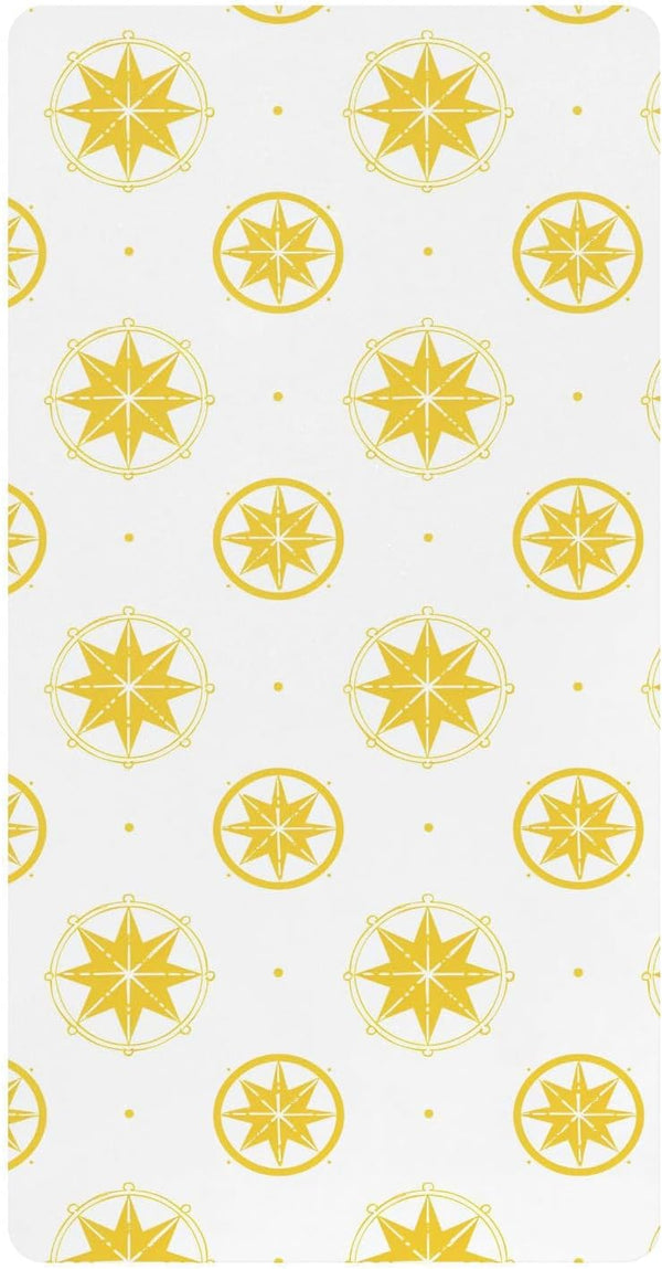 miaozhen Cotton Baby Crib Sheets for Boys Girls Soft Breathable Bright Yellow Star