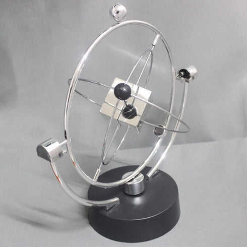 Electronic Perpetual Motion Desk Toy, Silver Cube Rotation for Home Decoration and Science Fun