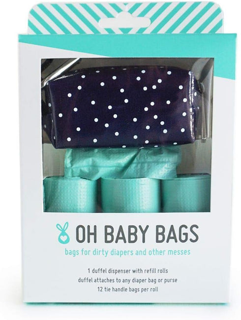 Duffel Dispenser Gift Box, NVY/Wht Dot