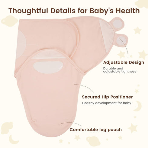 100% 3 Pack 0-3 PHF Cotton Baby Swaddle Sleep Sacks for Newborn, Soft Breathable Baby Swaddle Sack Months for Boys