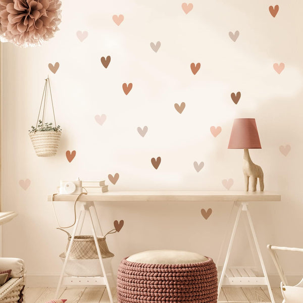 QUCHENG Removable Boho Wall Stickers, 6 Sheets Nursery Decals for Girls Bedroom, Cute Vinyl Murals Decor
