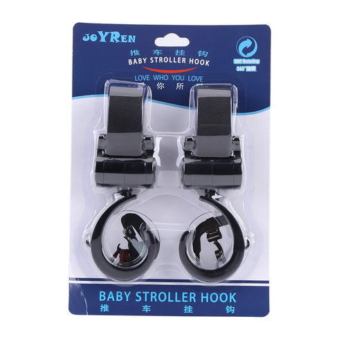 Stroller Hooks, 4 Pack - 360° Rotation Baby Infant Pushchair Hanger Accessories for Maximum Capacity 30kg