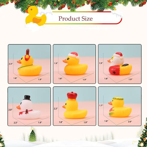 WYNAKESHU 6pcs) Assorted Rubber Duck Small Rubber Ducks in Bulk Baby Shower Bath Toy for Kids Toddler Birthday