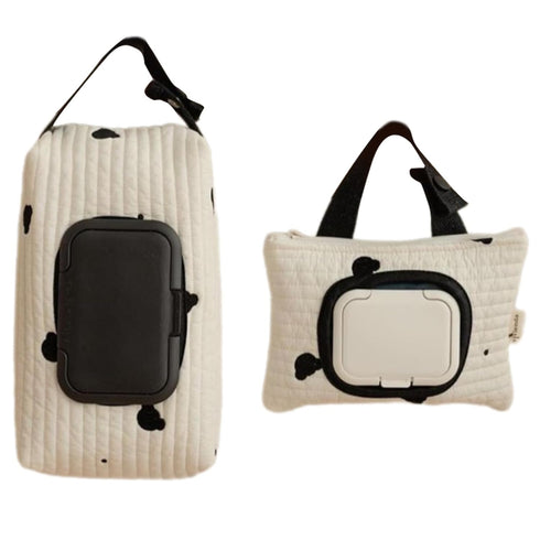 LFRXION Embroidered Bear Wet Wipe Pouches Portable Baby Wipe Holder Embroidery Baby Storage Bag for Travel