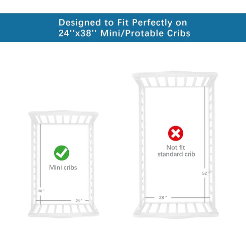Set, 4 Pack (38" 24") Pack Mini Crib Sheets - Portable Sheets X | Multiuse for n Play, Playard, Playpen, Crib
