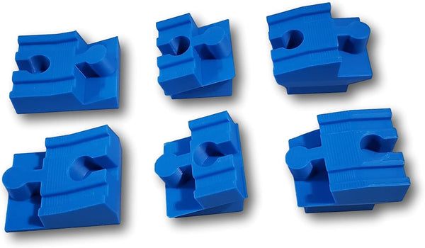 SpeedFreakCNC 6pc Duplo to Brio Compatible Bridges & Hills Adapter Set (Blue)