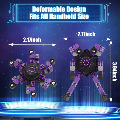LNCOJOLM 20PCS Easter Basket Stucking Stuffer Robot Fidget Spinner Transformable Chain Toy for Kids Adults, DIY