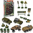 ArtCreativity Diecast Military Playset for Kids - 15-Piece Set with Army Trucks, Signs, and Imagination-Sparking Toys