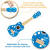 Hape Kid's Wooden Toy Ukulele in Multicolor Dot Blue, Dimensions: L: 21.1, W: 2.6, H: 6.9 Inch
