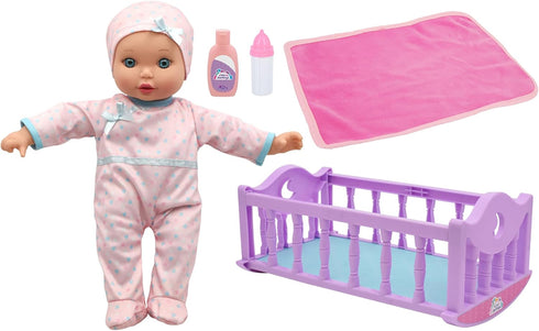 Crib Time Fun - New Adventures 12" Doll Playset for Children's Pretend Play, Ages 2+