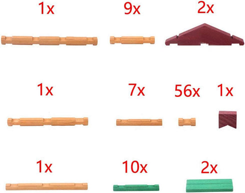90 Set 3 4 5 6 Joqutoys Pcs Wood Building Blocks Toy for Toddlers, Classic Wooden Cabin Log Preschool Education Toy