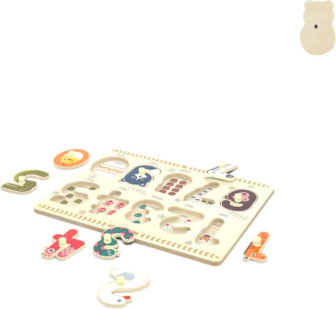 Puzzles for Toddlers 2-4, Wooden Peg Puzzle for Preschool Kids, Number Learning Baby Board Toys, 1 2 3 Shape Knob Puzzle