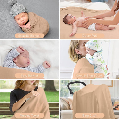 Newborn Baby Swaddle Blanket Unisex Soft Silky Muslin Wrap, Neutral Receiving Blanket for Boys and Girls 47 x 47 inches