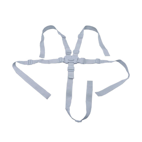 White 5 Point Harness Seat Belt for Strollers, Adjustable Safety Harness Strap for High Chairs and Pushchairs