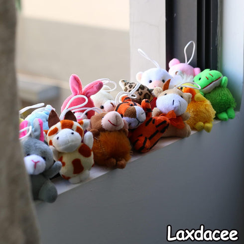 32 Piece Mini Plush Animal Toy Set, Cute Small Animals Plush Keychain Decoration for Themed Parties, Kindergarten Gift,