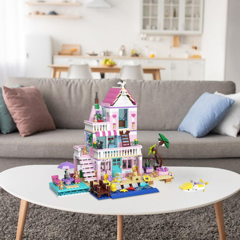 Blocks,812pcs 8+Mini MindBox Girls Seaside Villa Building Beach House Building Toys for Kids Age Brick