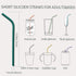 Reusable Thin Short 6.7" Cute Silicone Bendy Straws for Toddlers, Kids, Baby, 6 10 12 oz Wine/Yeti Tumbler,