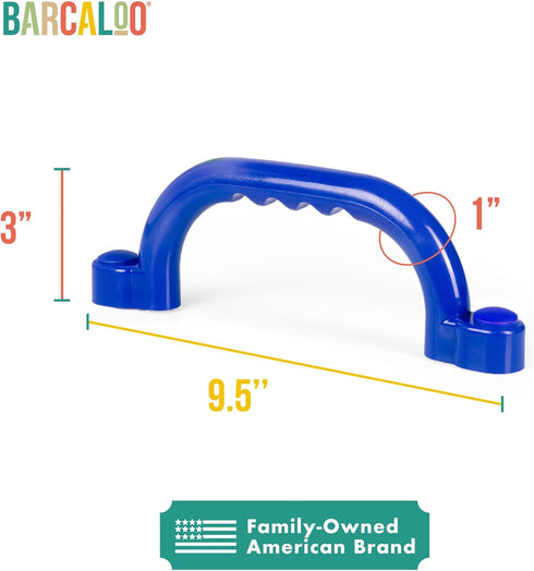 Playground Safety Handles - Outdoor Blue Grab Handle Bars, Plastic Tree House or Playhouse Accessories, Backyard Playset Equipment Replacement Safety Parts for Monkey Bars, Jungle Gym, and More by Barcaloo
