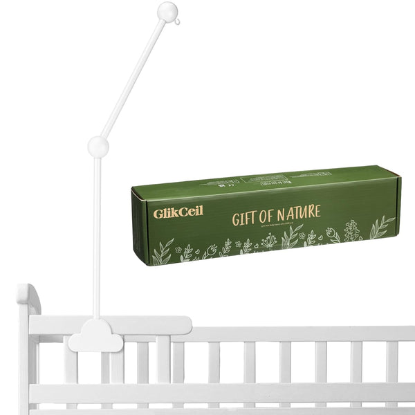 GlikCeil Wooden Baby Crib Mobile Arm 27.17 Inches Cloud Design Adjustable Baby Mobile