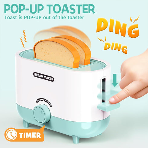 Set, 3 4 5 6 BRIGPICIOUS Kids Play Kitchen Accessories Toys Pretend Play Kitchen Appliances Kit - Blender, Coffee