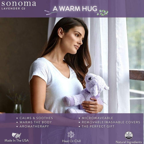Sonoma Lavender Microwaveable Aromatherapy Stuffed Pillows, Plush Bunny, Lavender Scented with Removable Washable