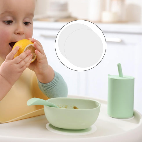 Lyreh 9pcs Transparent Suction Stickers for Stokke Tripp Trapp Tray, Round & Rectangle Strong Suction Fixer Adhesive