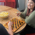 WE Games Solid Wood Red and Black Checkers Board Game Set, 14.5 in. with Inset Grooves for Pieces