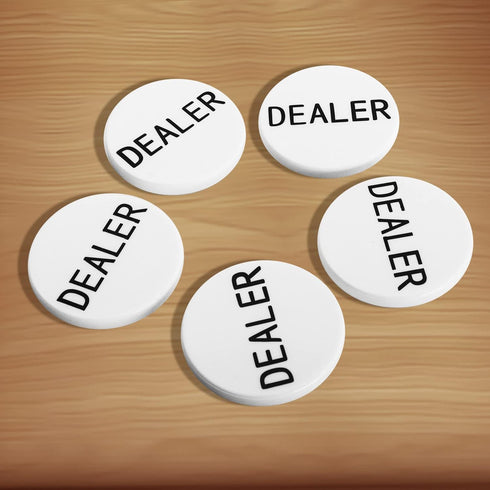 2-Inch Dealer Button - Set of 5 Professional Casino Poker Game Dealer Pucks for Texas Hold‘em and Tournaments